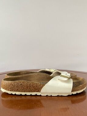 Birkenstock Madrid White Patent Leather Single Strap Sandals | EU 36